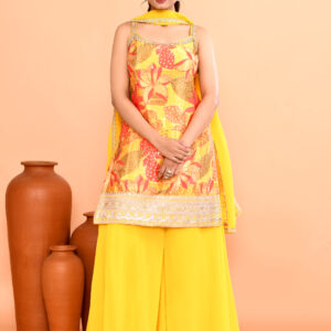 Yellow Designer Sharara Set