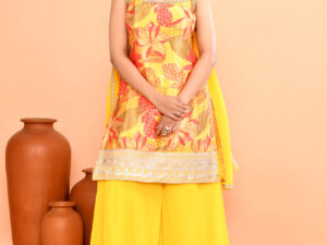 Yellow Designer Sharara Set