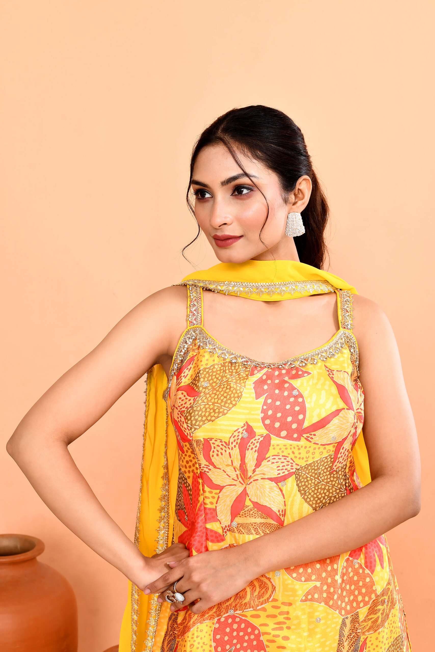 Yellow Designer Sharara Set - Image 4