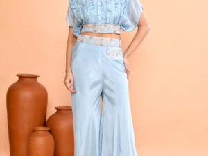 Powder Blue Indo-Western Two-Piece Set