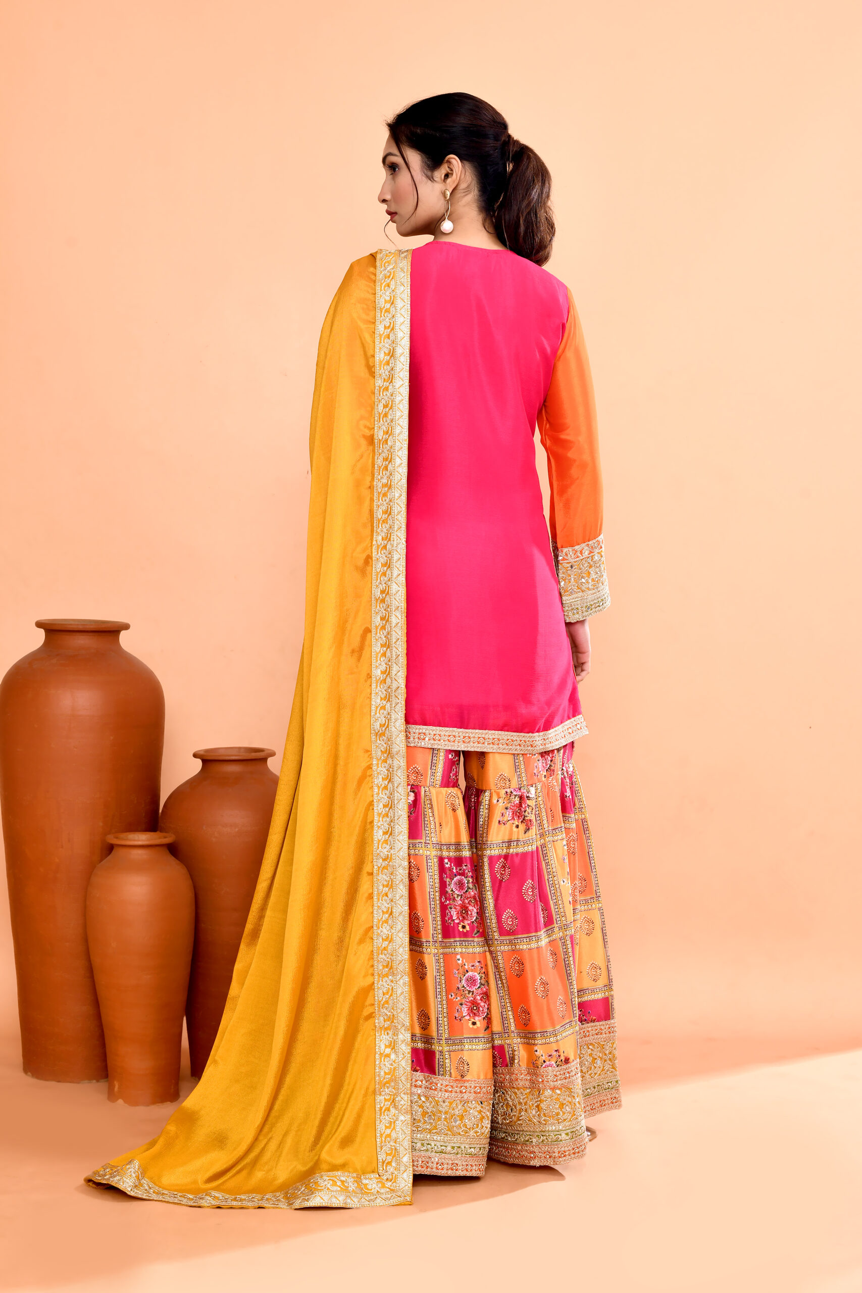 Royal Blue Pre-Stitched Draped Saree - Image 3