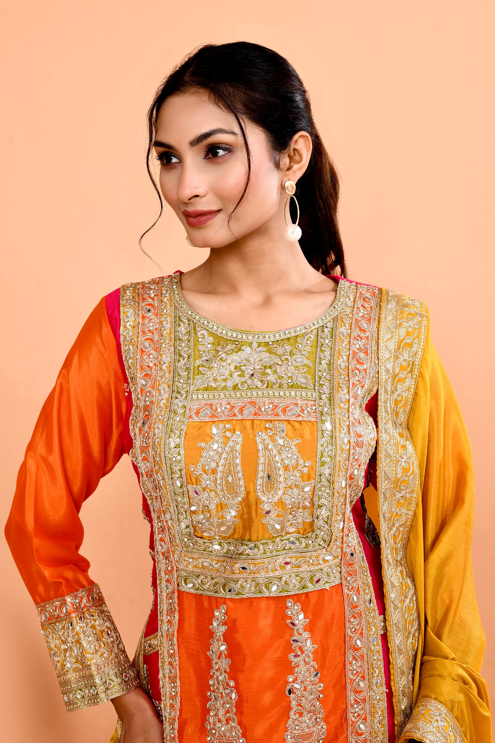 Royal Blue Pre-Stitched Draped Saree - Image 4