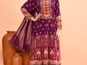 Purple Anarkali Suit Set
