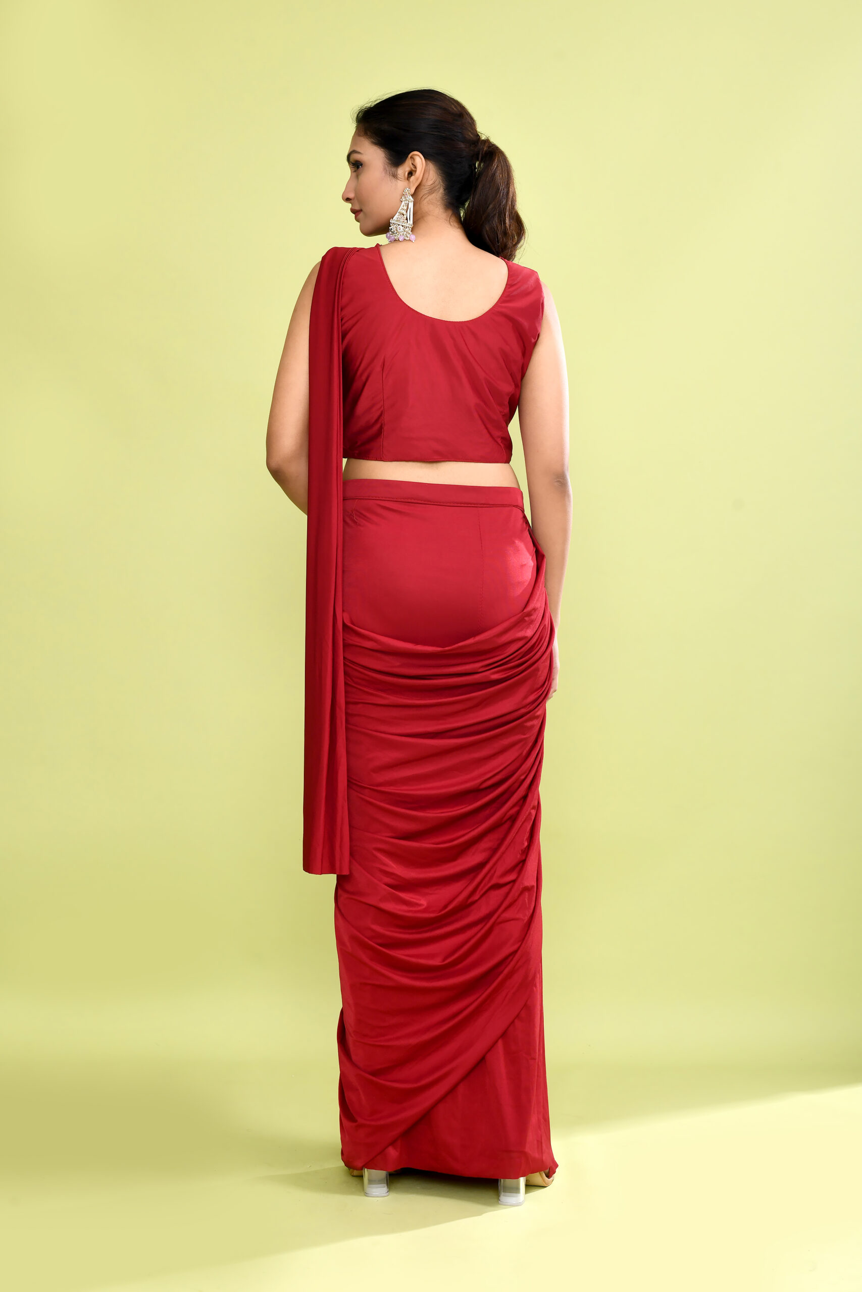 Ruby Drape Luxe Saree Gown - Image 3