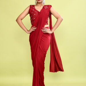 Ruby Drape Luxe Saree Gown