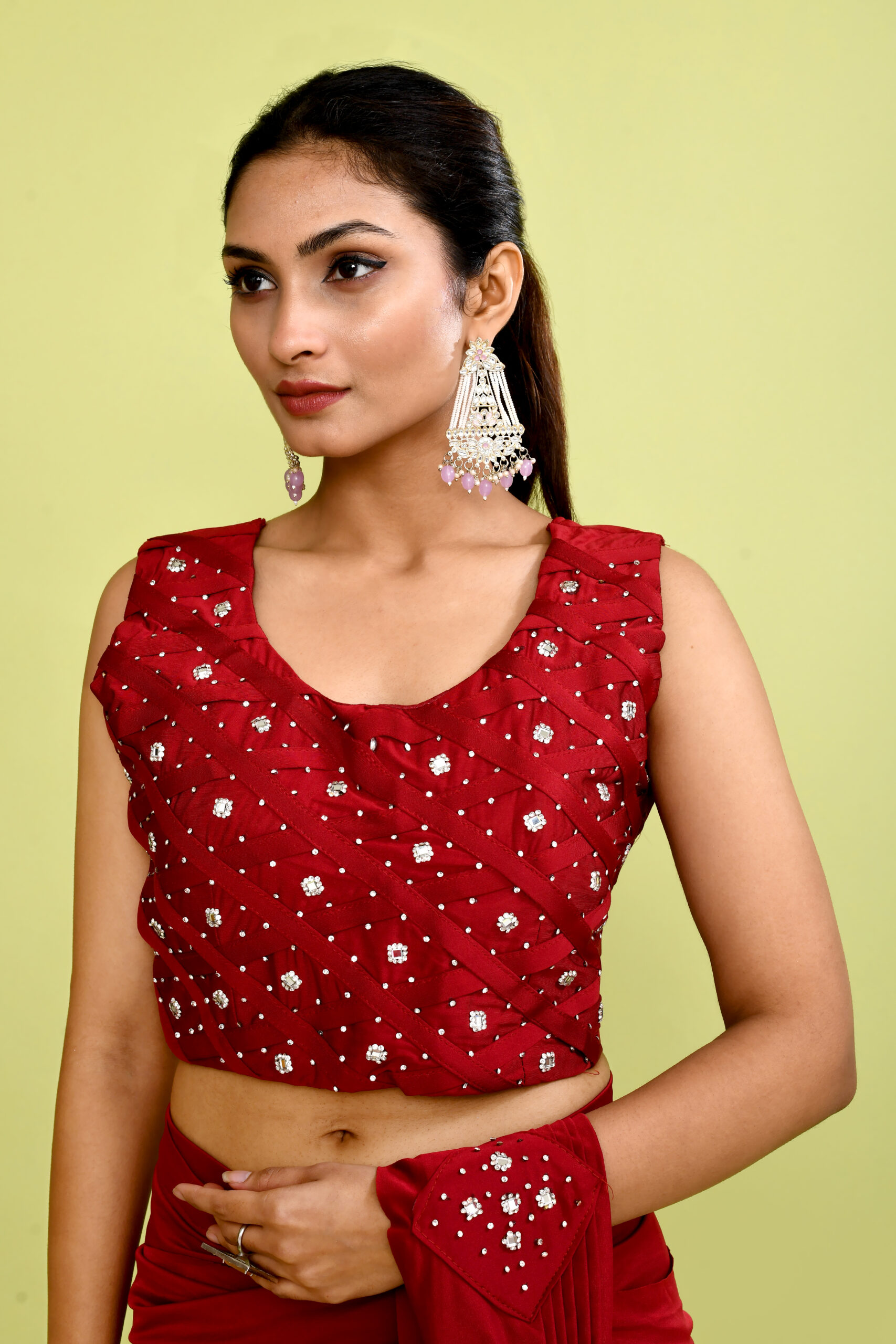 Ruby Drape Luxe Saree Gown - Image 5