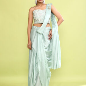 Fresh Pistachio Drape Saree