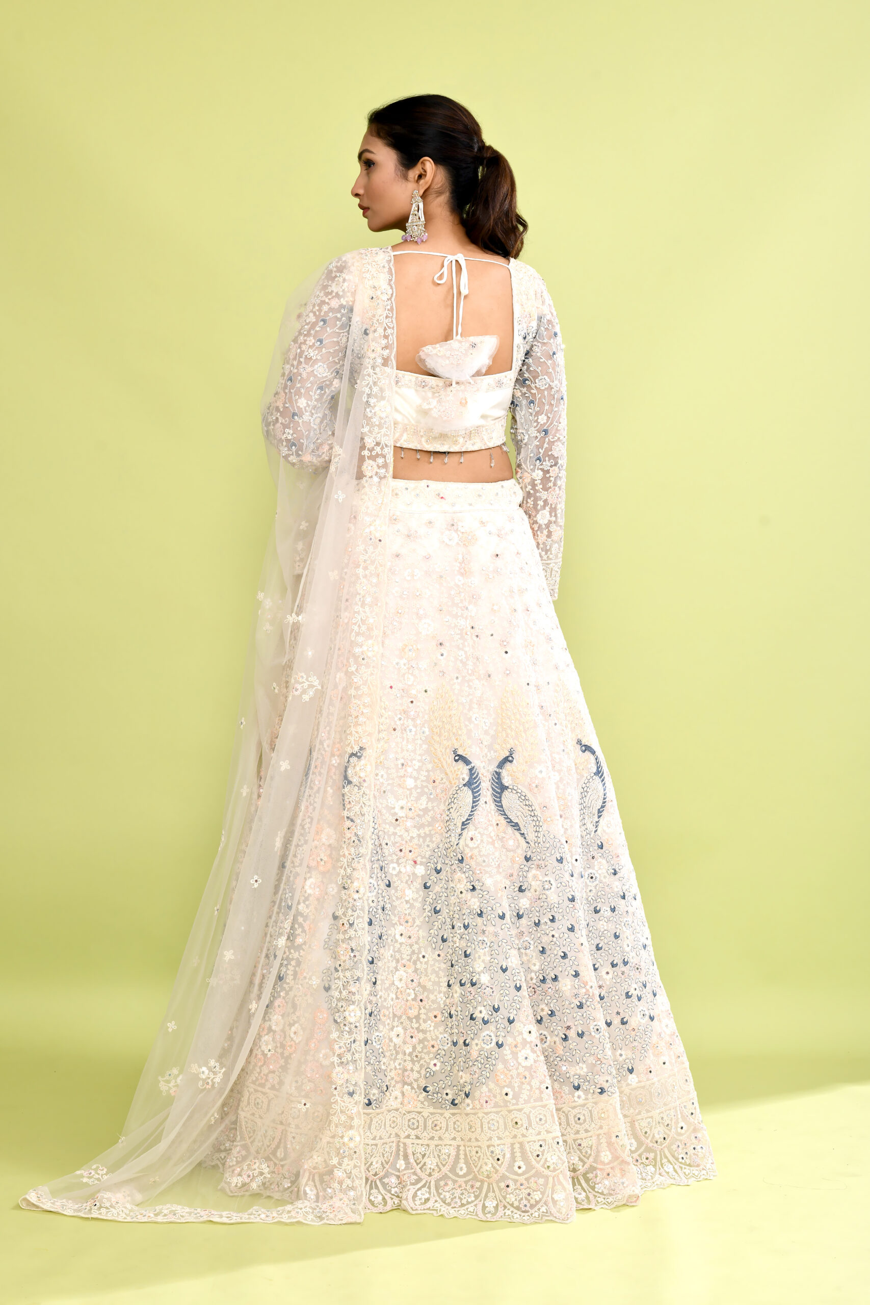 White Peacock Design Lehenga Choli - Image 3
