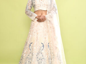 White Peacock Design Lehenga Choli