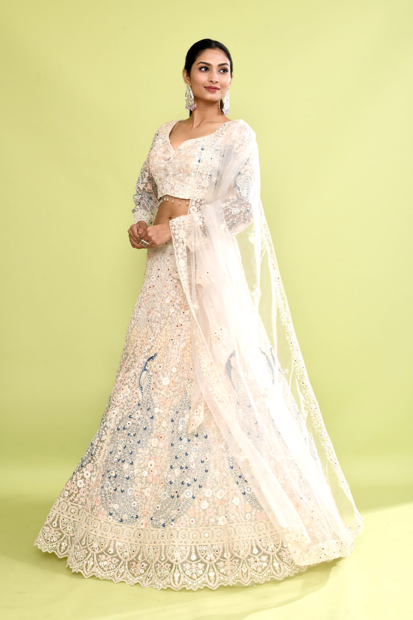 White Peacock Design Lehenga Choli - Image 2