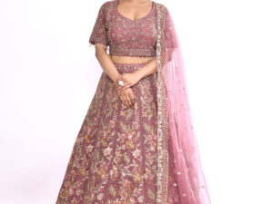 Pink Heavy Embroidered Bridal Lehenga Choli with Dupatta for Women | Designer Wedding Lehenga Set