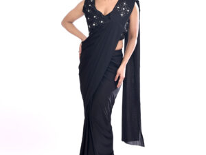 Black Drape Saree