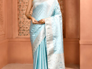 Sea Green Banarasi Silk Saree with Meenakari work
