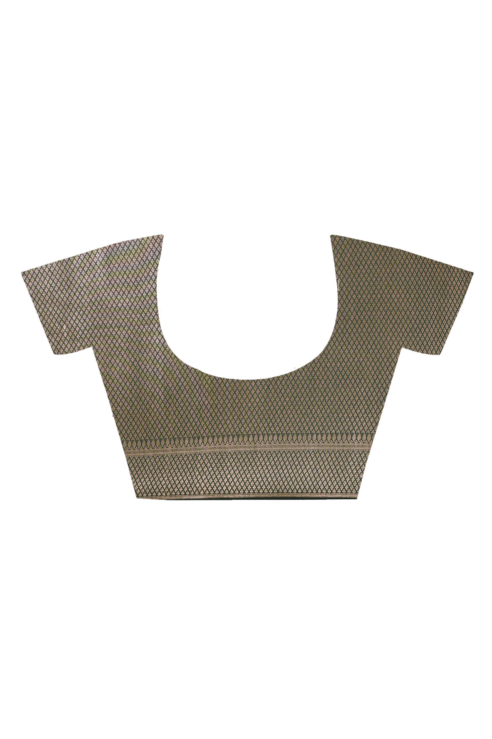 Bottle Green Handloom Open Par Border Saree - Image 6