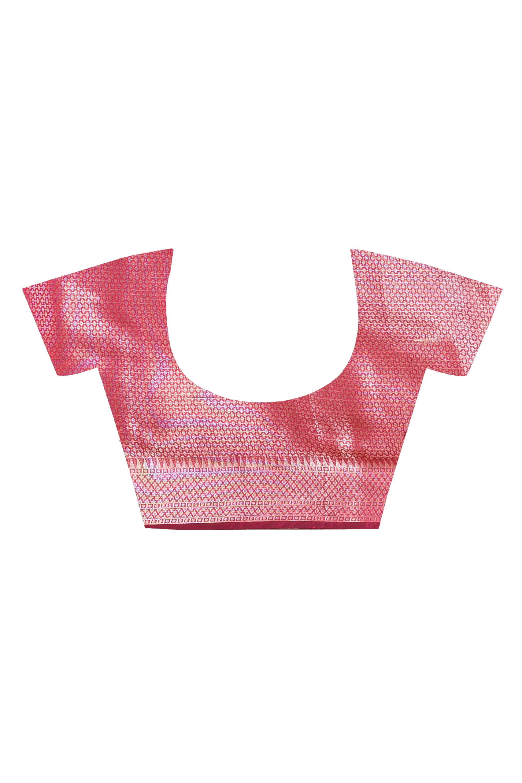 Rani Pink Handloom Open Par Bordar Saree - Image 6